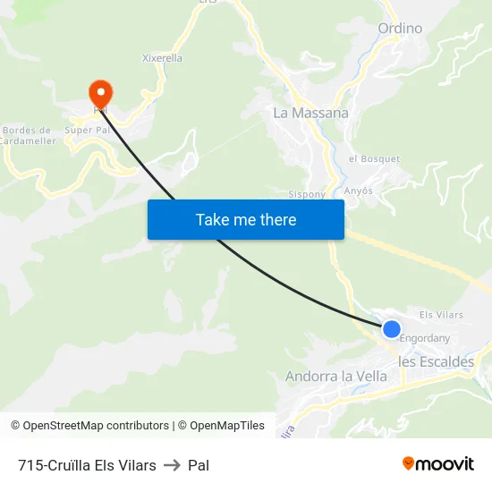 715-Cruïlla Els Vilars to Pal map