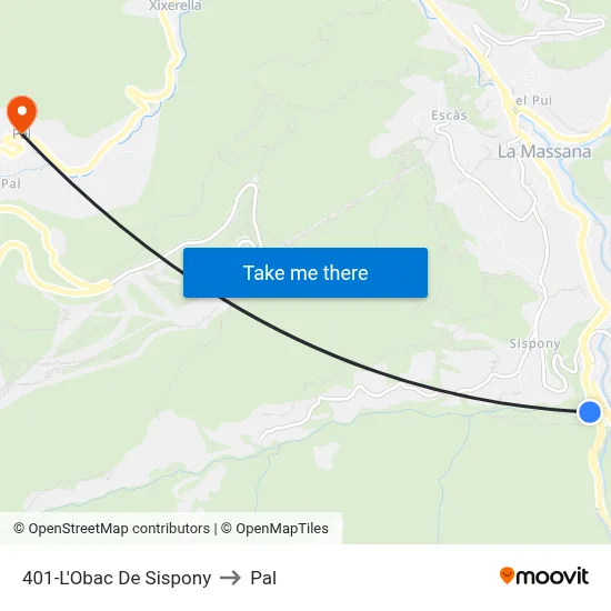 401-L'Obac De Sispony to Pal map