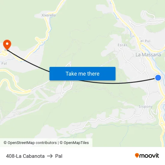 408-La Cabanota to Pal map