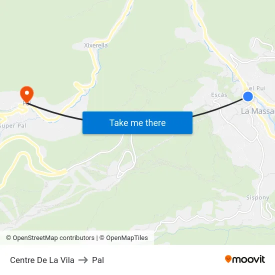 Centre De La Vila to Pal map