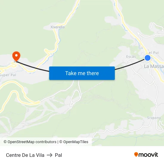 Centre De La Vila to Pal map