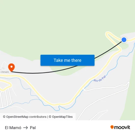 El Mamó to Pal map