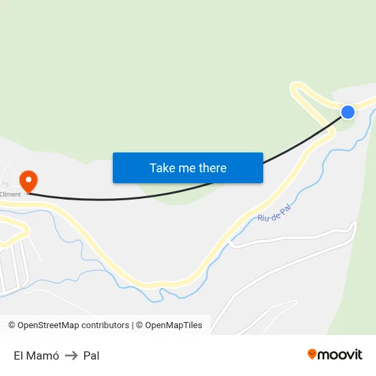 El Mamó to Pal map