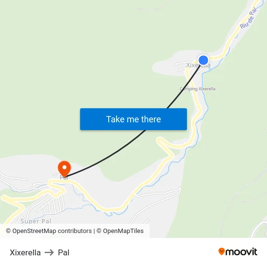 Xixerella to Pal map