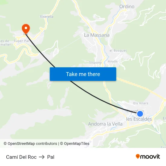 Camí Del Roc to Pal map