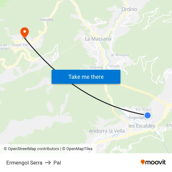 Ermengol Serra to Pal map