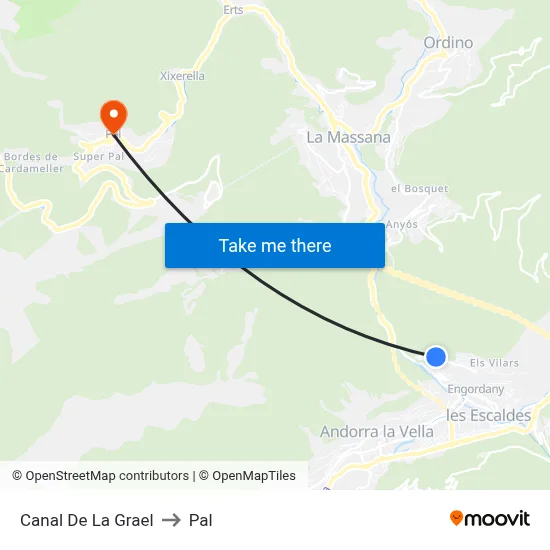 Canal De La Grael to Pal map