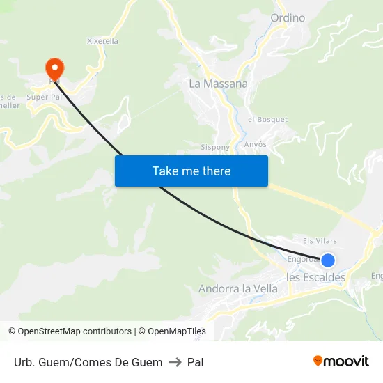 Urb. Guem/Comes De Guem to Pal map