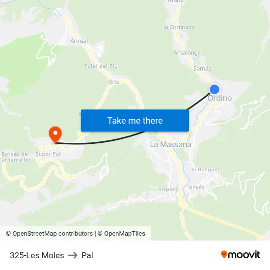 325-Les Moles to Pal map