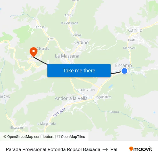 243- El Clos to Pal map