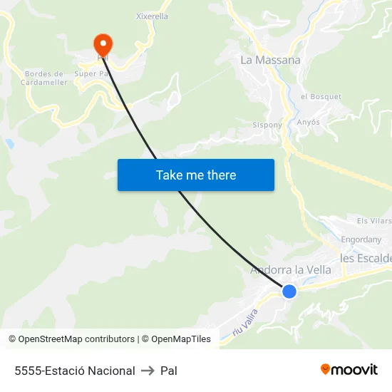 5555-Estació Nacional to Pal map