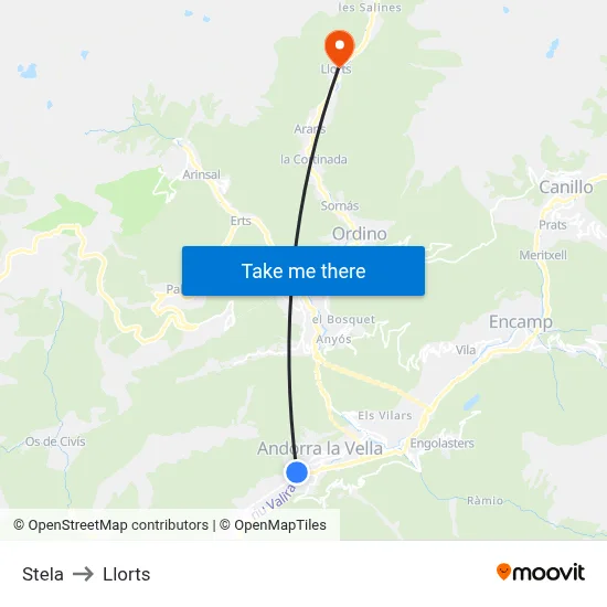 Stela to Llorts map