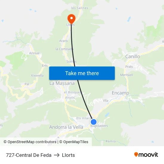 727-Central De Feda to Llorts map
