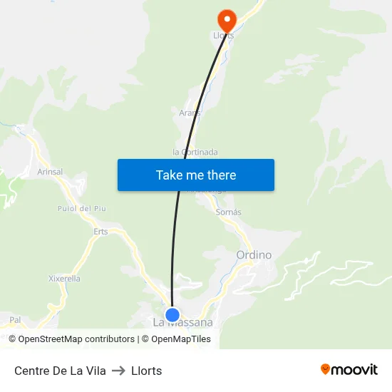 Centre De La Vila to Llorts map