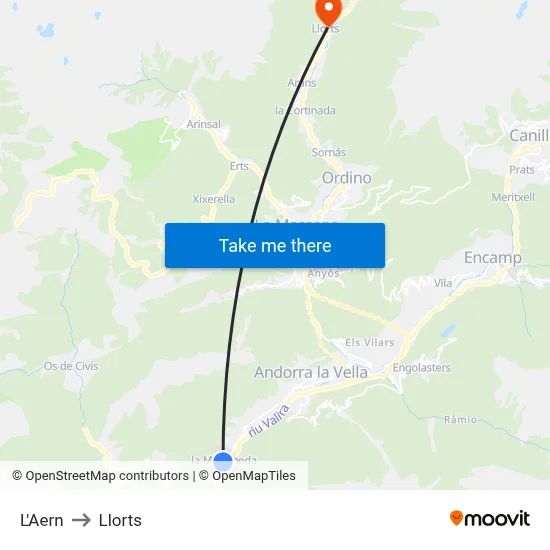 L'Aern to Llorts map