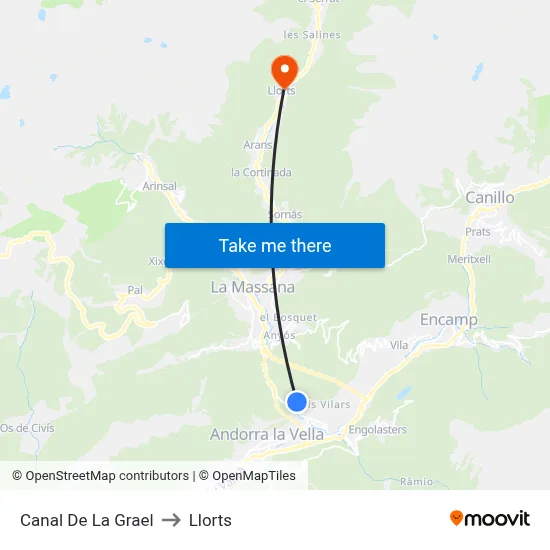Canal De La Grael to Llorts map