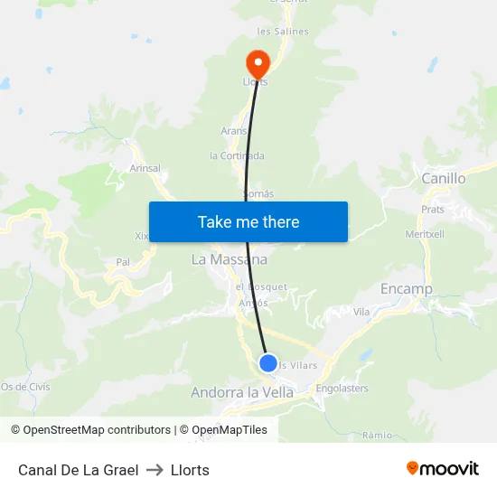 Canal De La Grael to Llorts map
