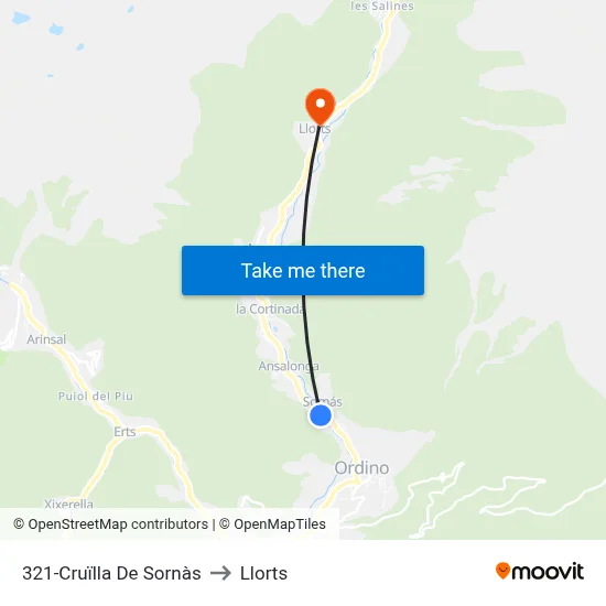 321-Cruïlla De Sornàs to Llorts map