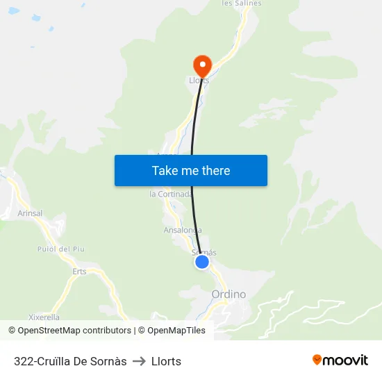 322-Cruïlla De Sornàs to Llorts map