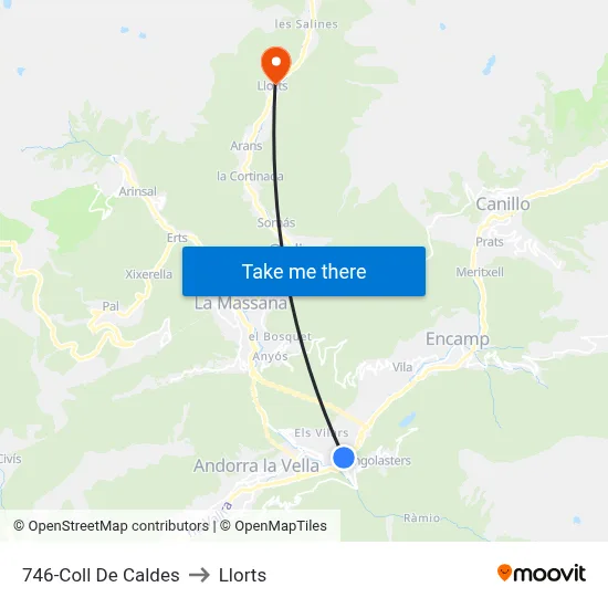 746-Coll De Caldes to Llorts map