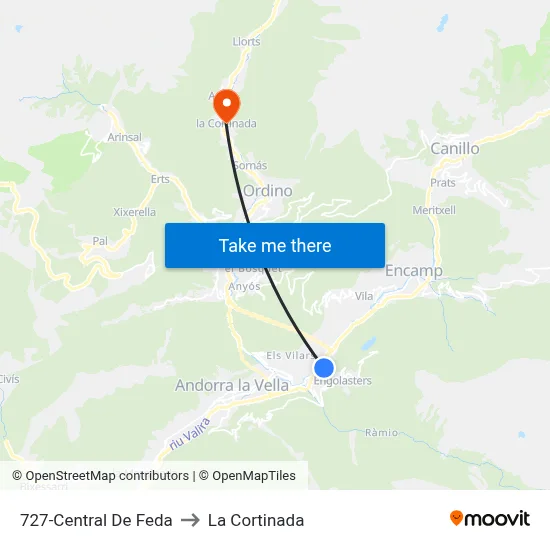 727-Central De Feda to La Cortinada map