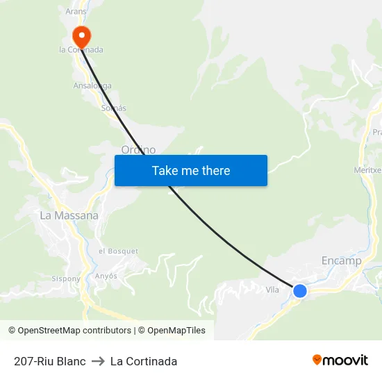 207-Riu Blanc to La Cortinada map