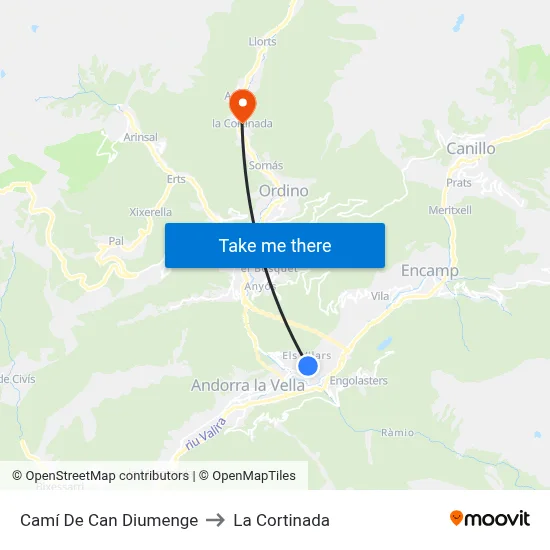 Camí De Can Diumenge to La Cortinada map