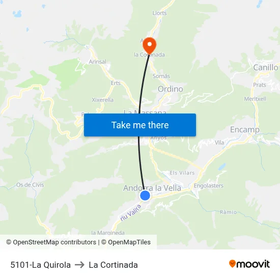 5101-La Quirola to La Cortinada map