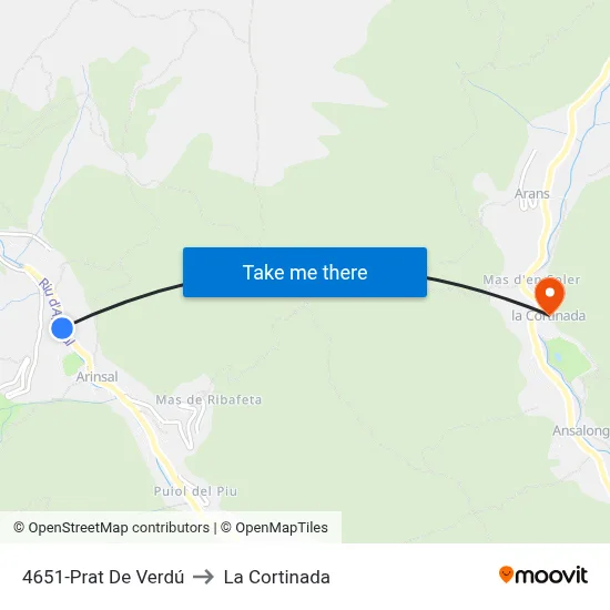 4651-Prat De Verdú to La Cortinada map