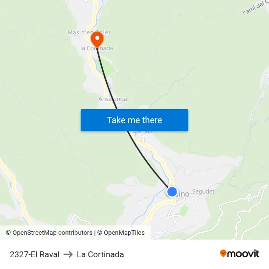 2327-El Raval to La Cortinada map