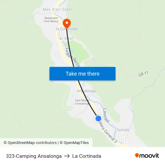 323-Camping Ansalonga to La Cortinada map