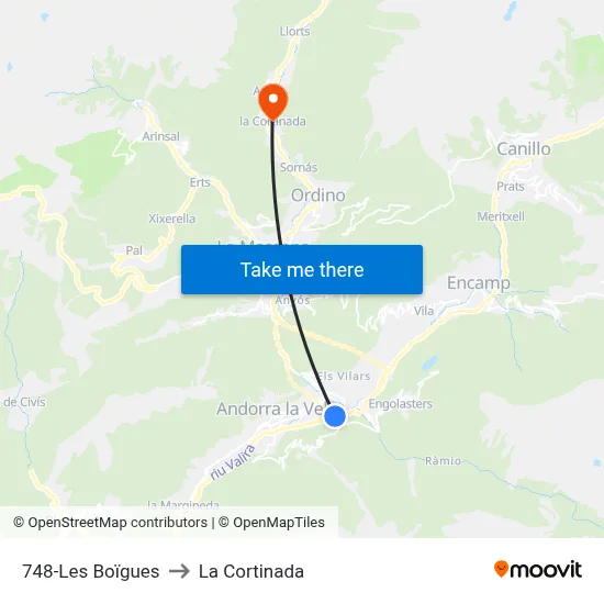 748-Les Boïgues to La Cortinada map