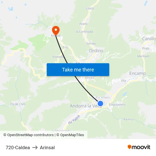 720-Caldea to Arinsal map