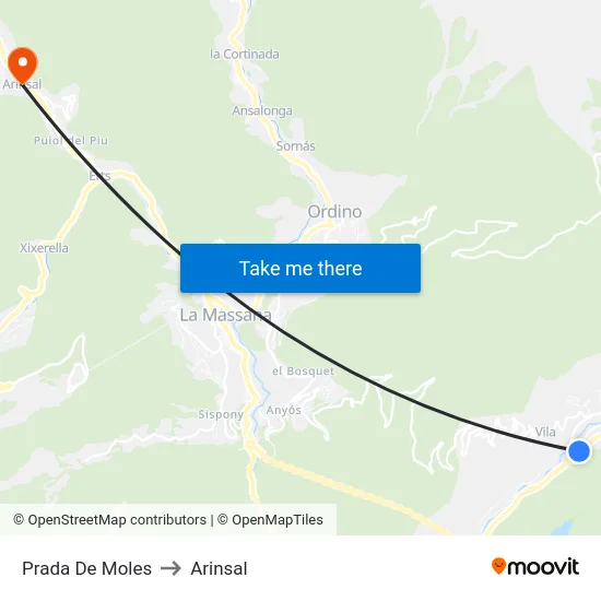 217-Prada De Moles to Arinsal map
