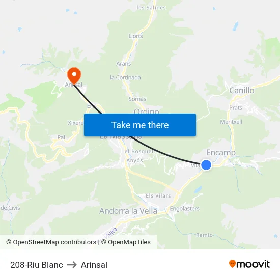 208-Riu Blanc to Arinsal map