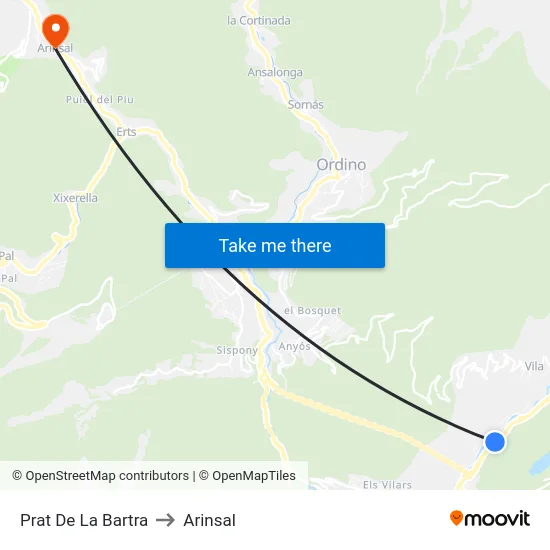 224-Prat De La Bartra to Arinsal map