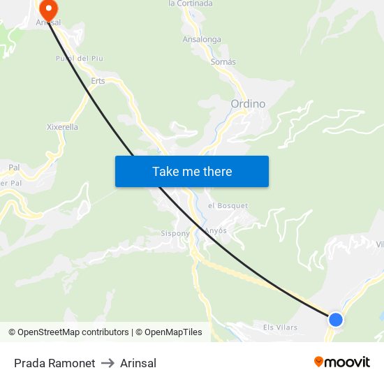 Prada Ramonet to Arinsal map