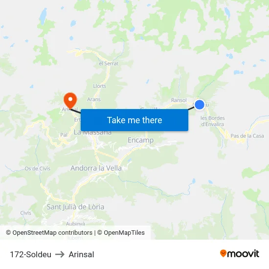 172-Soldeu to Arinsal map