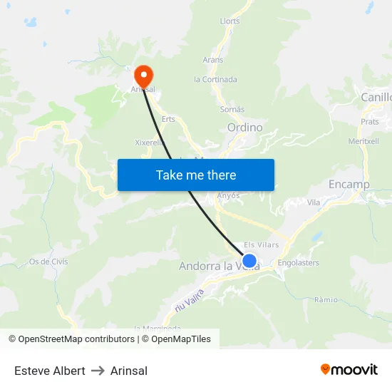 722-Esteve Albert to Arinsal map