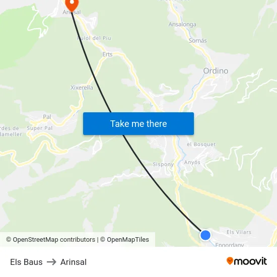 718-Els Baus to Arinsal map