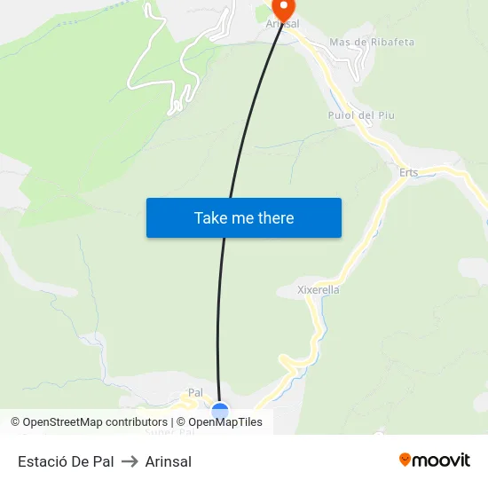 Estació De Pal to Arinsal map