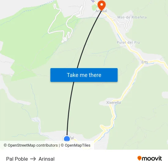 Pal Poble to Arinsal map