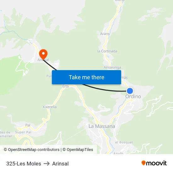 325-Les Moles to Arinsal map