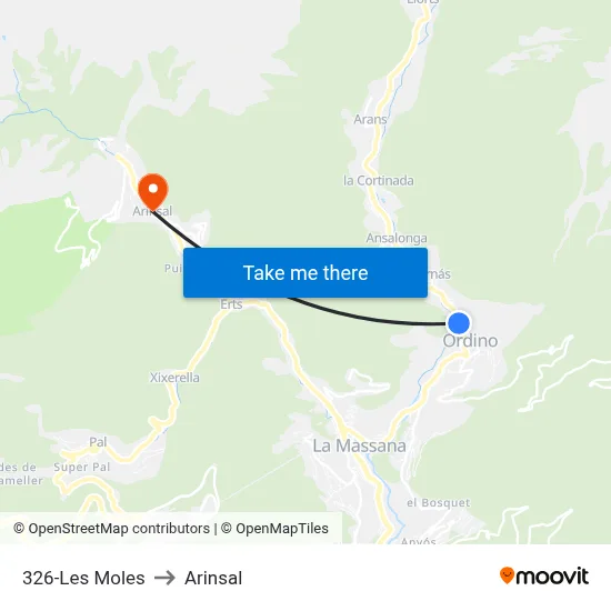 326-Les Moles to Arinsal map