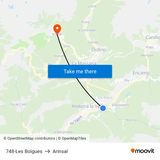 748-Les Boïgues to Arinsal map
