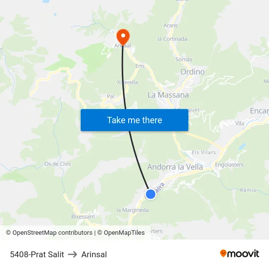 5408-Prat Salit to Arinsal map