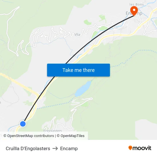 743-Cruïlla D'Engolasters to Encamp map