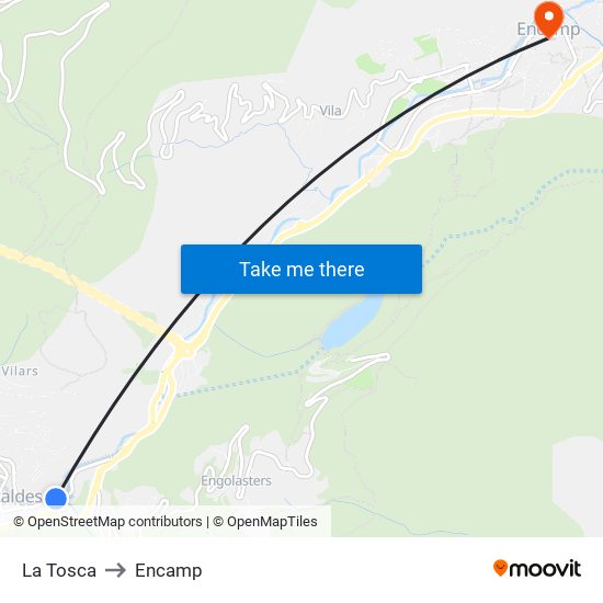 La Tosca to Encamp map