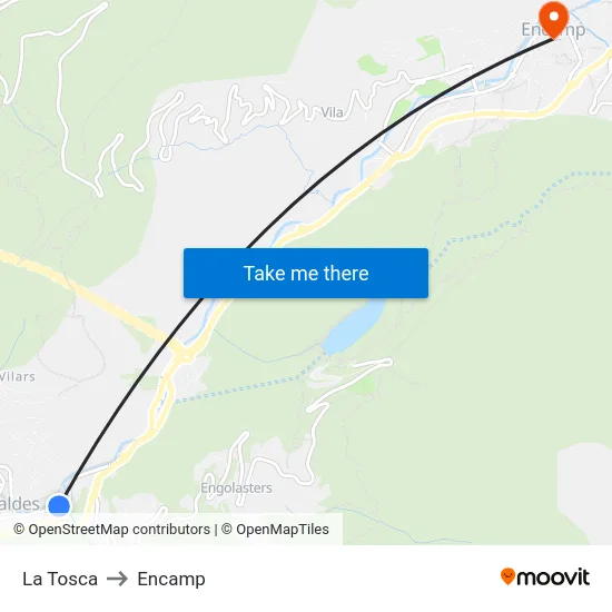 741-La Tosca to Encamp map