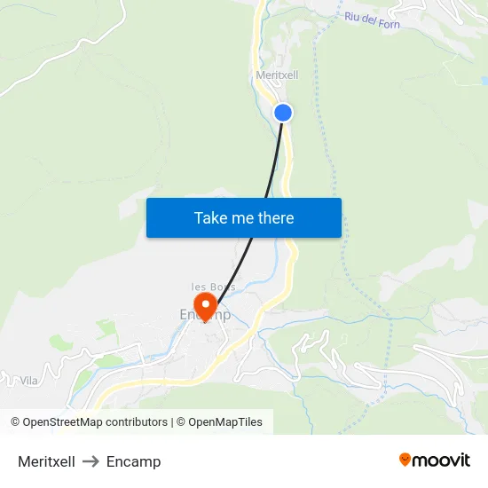 101-Meritxell to Encamp map